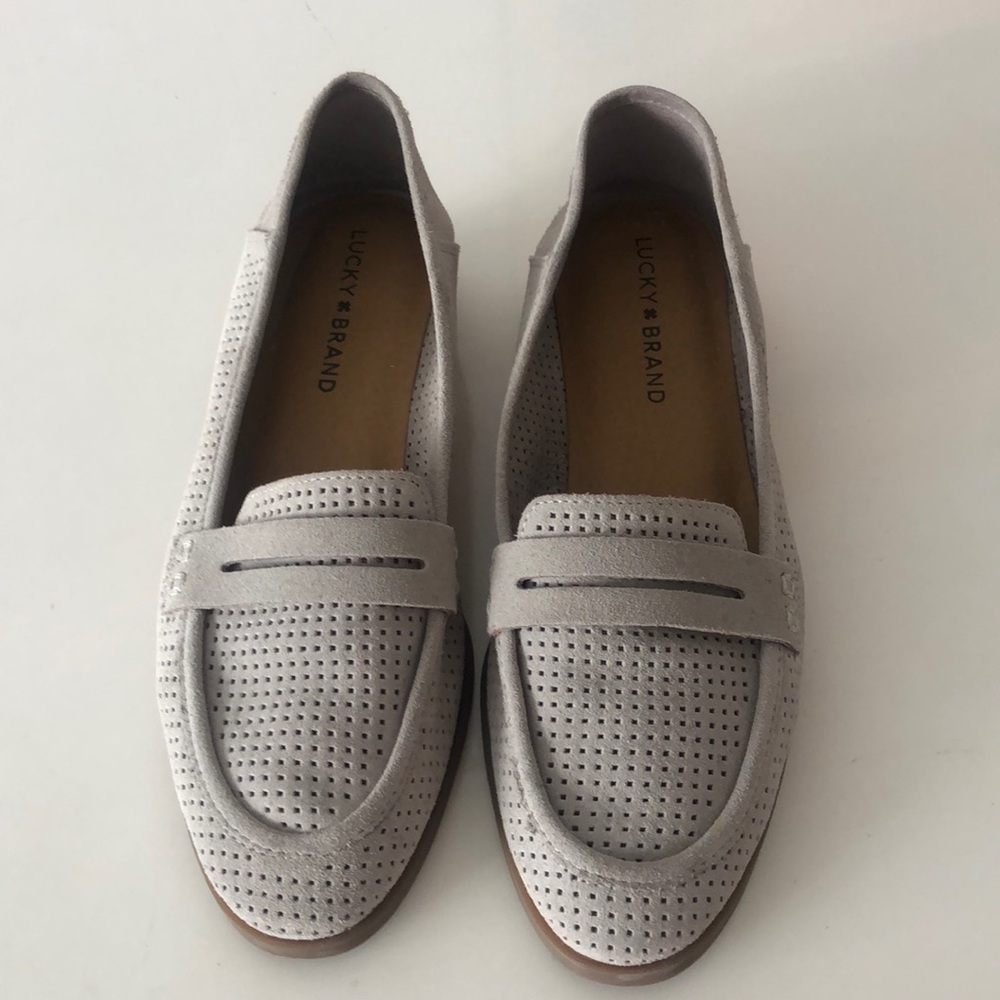 Lucky brand suede loafers Size 7 1/2